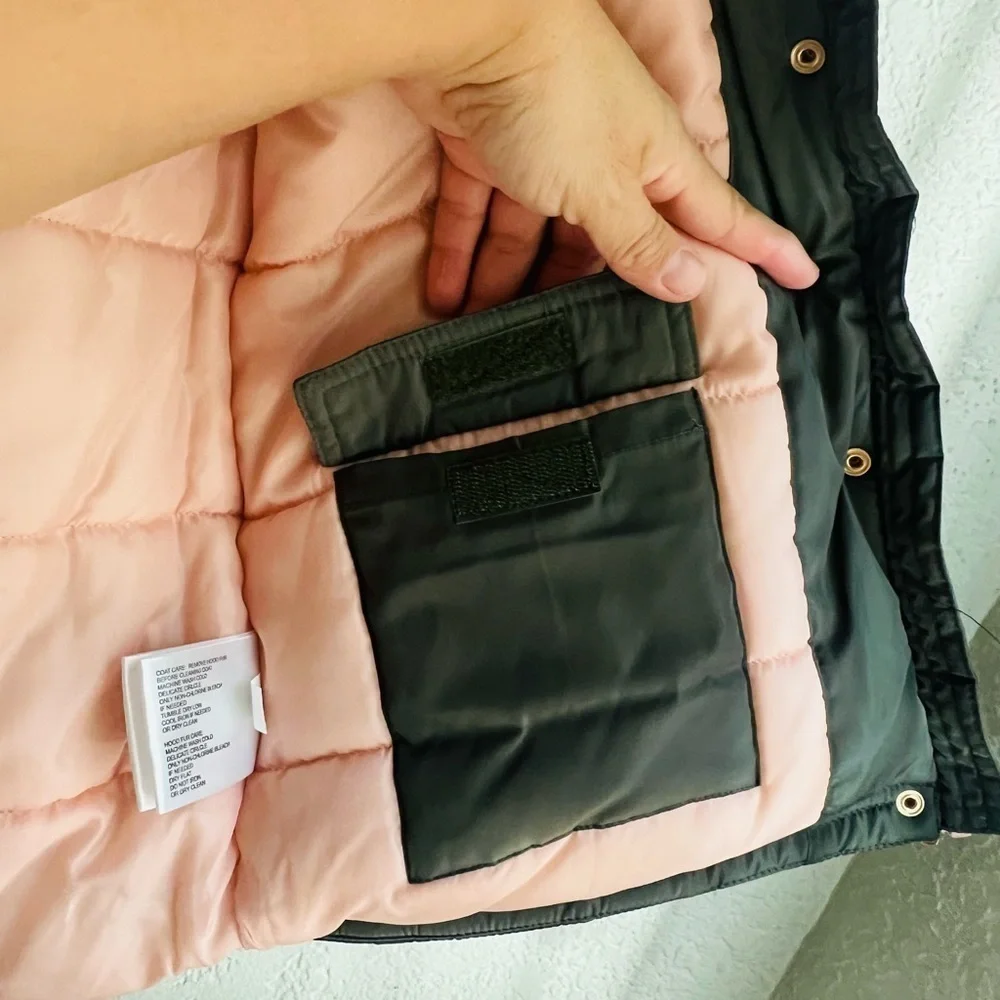 Michael Kors Puffer  jacket Coat Size 10/12 olive green and rose gold